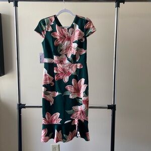 Pink and green floral formal dress (new with tags)